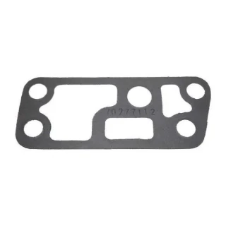 AGCO Allis Chalmers D19 D15 Diesel D17 Diesel Filter To Block Gasket, a metal engine gasket with multiple holes and cutouts for fitting and sealing.