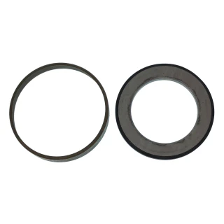 A two-piece wheel hub seal kit designed for Allis-Chalmers farm tractors, specifically for models D21, 210, and 220. The kit includes two circular seals with different dimensions, used for maintaining the wheel hub assembly.
