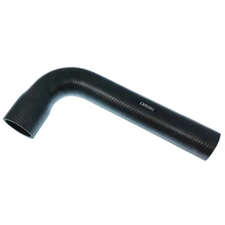 An upper radiator hose designed for Allis-Chalmers Gleaner F2, F3, K2 farm tractors. The hose is black, flexible, and has a curved shape with a ribbed surface.