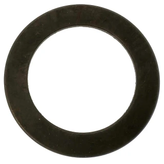 A circular black metal thrust washer for Allis-Chalmers farm tractors, specifically a spindle thrust washer.