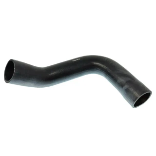 Allis-Chalmers Upper Radiator Hose for Allis Chalmers 7030 7040 7045 7050 7060 7080 7580, black flexible radiator hose with a curved design.
