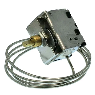 Allis-Chalmers Thermostat Switch for Allis-Chalmers 70272229, 71162474, with metal and brass components, for machinery temperature regulation.