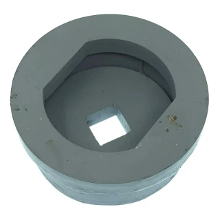 Allis-Chalmers Allis Chalmers B IB C Rear Axle Nut Socket, gray metal socket tool with a square opening and rounded outer edge optimized for removing or tightening rear axle nuts.