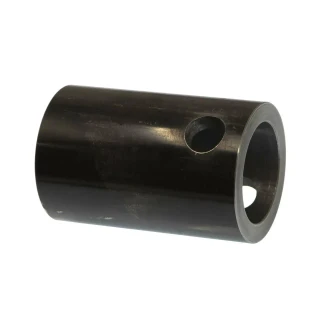 Allis-Chalmers WD WD45 PTO Shaft to Gearbox Coupling Sleeve, black cylindrical metal coupling with holes for attachment.
