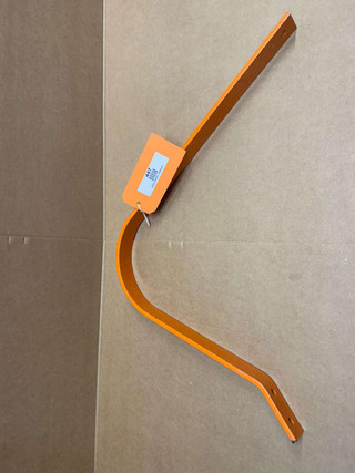 Allis Chalmers B, C Seat Back Spring Support, display model showing a metal support bracket for tractor seat back with orange finish.