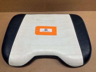 Allis-Chalmers Bottom Seat Cushion for D10 D12 D14 D15 D17 D19 D21, display view of a white and black tractor seat cushion with a bright orange tag.