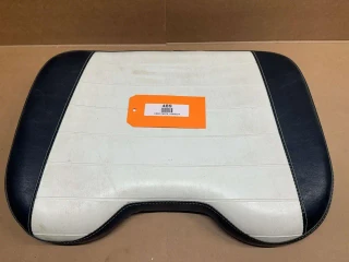 Allis-Chalmers Bottom Seat Cushion for D10 D12 D14 D15 D17 D19 D21, black and white padded tractor seat with an orange label on top.