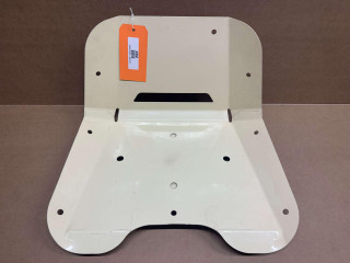 Allis Chalmers Metal Seat Pan for D10, D12, D14, D15, D17, D19, D21 - Display model showing metal seat pan with multiple bolt holes for mounting.