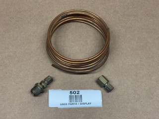 Oil Pressure Gauge Copper Line Kit (Display), coiled copper line with fittings for automotive oil pressure measurement.
