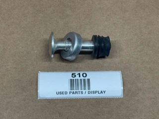 Plunger Fuel Hand Primer for Allis Chalmers, Gleaner, New Idea, displayed on brown background with a label showing part number 510 and description 'Used Parts / Display'.