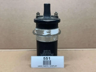 12 Volt Coil with Internal Resistor (Display), used electrical component for automotive or industrial applications.