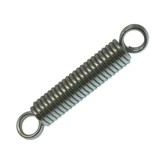 Allis-Chalmers Snap Coupler Latch Spring Oversized Loops 70235881, a metallic coil spring with large loops and eyelets at both ends for agricultural equipment.