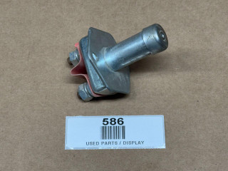 6 or 12 Volt Starter Push Switch, display view of metallic starter switch with mounting bolts and label