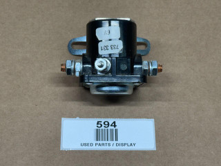 6 Volt Starter Solenoid for Allis Chalmers B, C, IB, CA, D10, D12, D14, display view of a black and metallic solenoid with electrical terminals