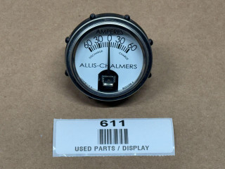 Allis Chalmers Amp Gauge (60-0-60) 12 Volt, automotive amp meter with display showing current flow in amperes.