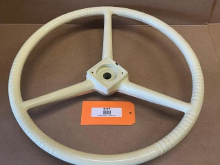 Allis Chalmers Cream Steering Wheel, vintage farm machinery display part.