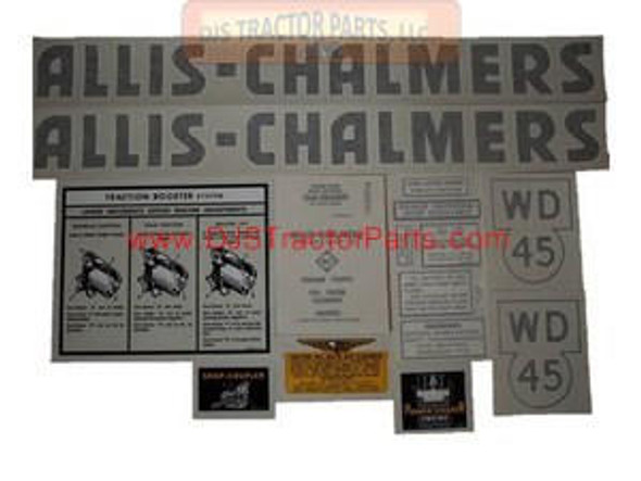 Allis-Chalmers Allis Chalmers WD45 1953-1957 (Black), VINYL CUT DECAL SET - DJS115 