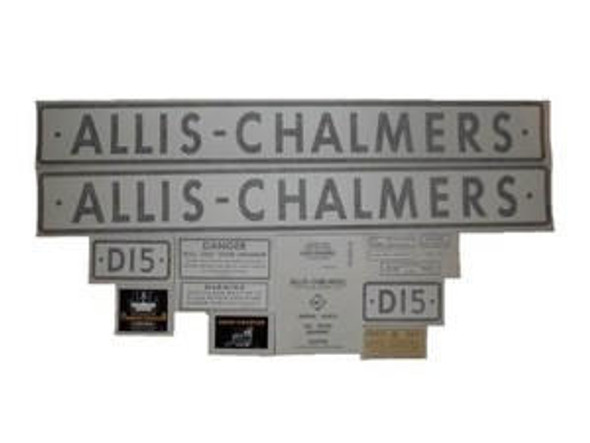 Allis-Chalmers AC D15 1960 W/ BARS ON GRILL: VINYL CUT DECAL SET DJS134 