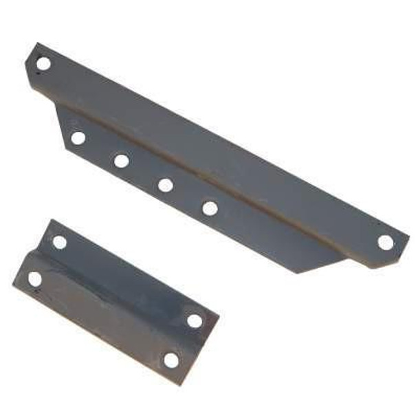 Allis-Chalmers G Battery Box Bracket Set 2-Piece, image of two metal brackets with multiple mounting holes for battery box support.