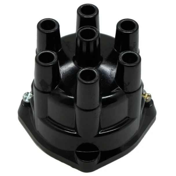 Allis-Chalmers 180 185 190 190XT Distributor Cap, a black cylindrical engine part with multiple terminal sockets for spark plug wires.