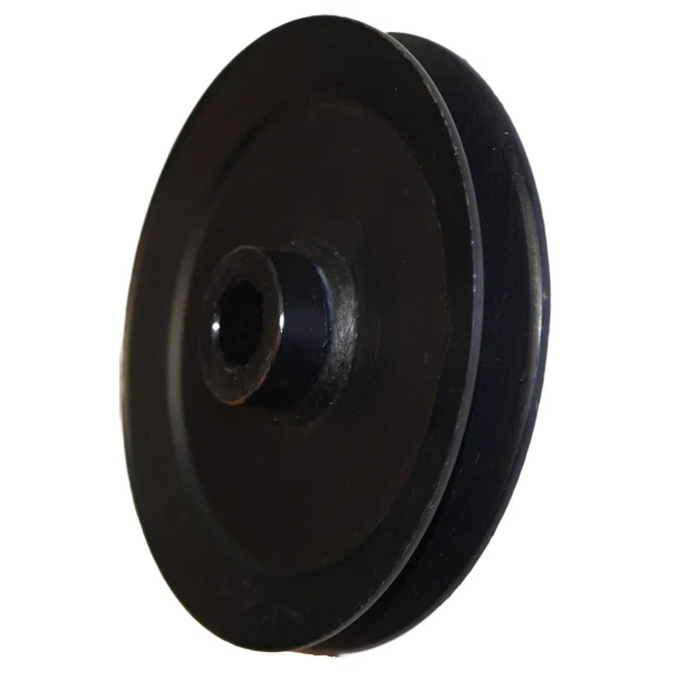 Allis-Chalmers Eaton Power Steering Pump Pulley - AB-1417D, black metal pulley for power steering pump with central hole, used in tractor or industrial machinery.