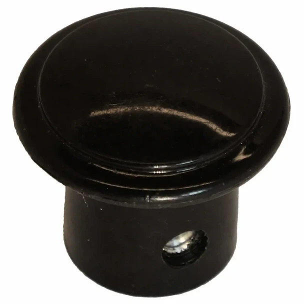 Allis-Chalmers Plain Face Black Knob AB-367D, black control knob with threaded base for machinery control