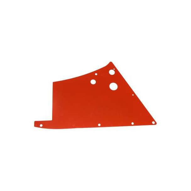 Allis-Chalmers D10 D12 Right Hand Side Panel, red metal tractor replacement part with multiple holes for mounting.