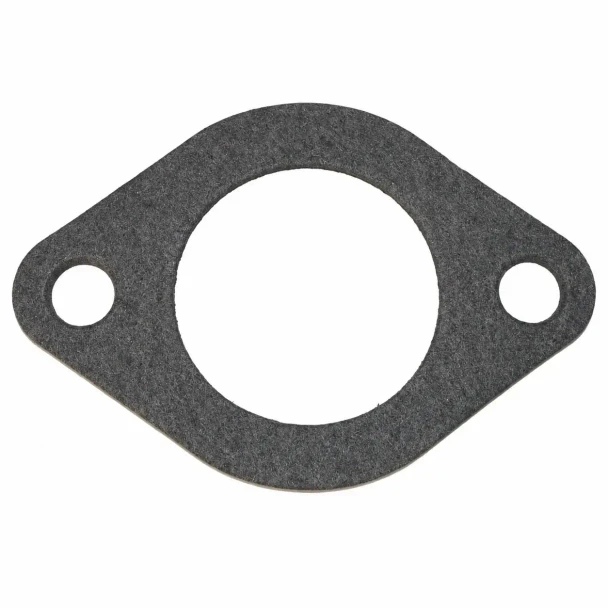 Allis-Chalmers Carburetor To Manifold Mounting Gasket, black rubber gasket with two mounting holes and central opening for engine component.
