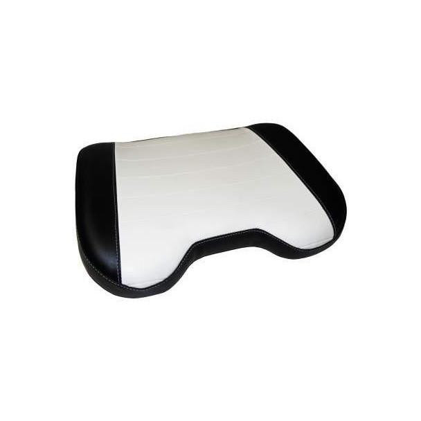 Allis-Chalmers Bottom Seat Cushion for D10 D12 D14 D15 D17 D19 D21, black and white upholstered tractor seat cushion.
