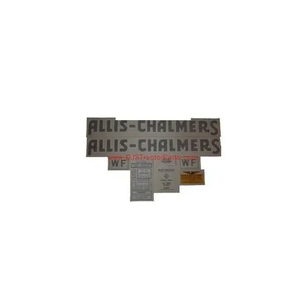 Allis-Chalmers Allis Chalmers WF Styled 1940-1951 Black Vinyl Cut Decal Set, vintage tractor decal set for restoration.