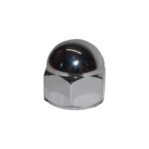 Allis-Chalmers Chrome Steering Wheel Nut, shiny metallic steering wheel nut with a rounded top.