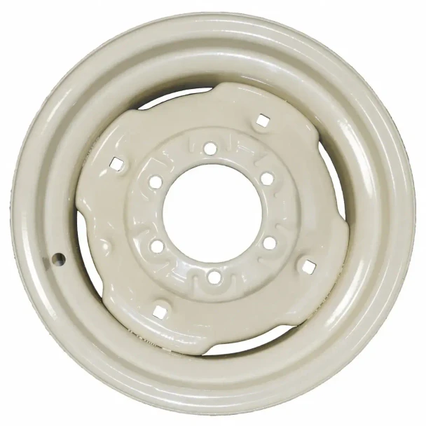 Allis-Chalmers 4.5" x 16" 6 Lug Front Wheel with 4 Wheel Weight Holes, white, circular steel tractor wheel with bolt holes
