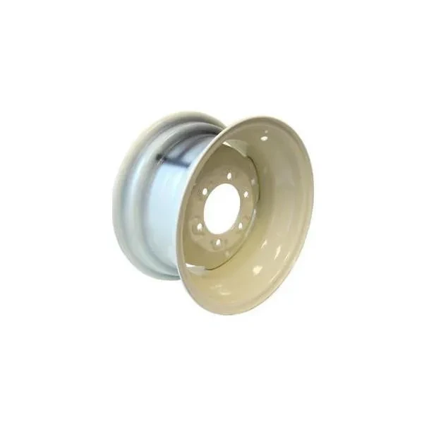 Allis-Chalmers 8 x 15-inch 6-Lug Front Rim with 4-3/4 inch Backspacing, beige and metallic silver in color, designed for agricultural or industrial machinery.