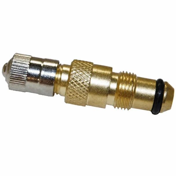 Allis-Chalmers Rear Tire Inner Tube Valve Air/Water Valve for Tractor Tubes, brass valve stem with black rubber O-ring for secure fit and air/water pressure regulation.
