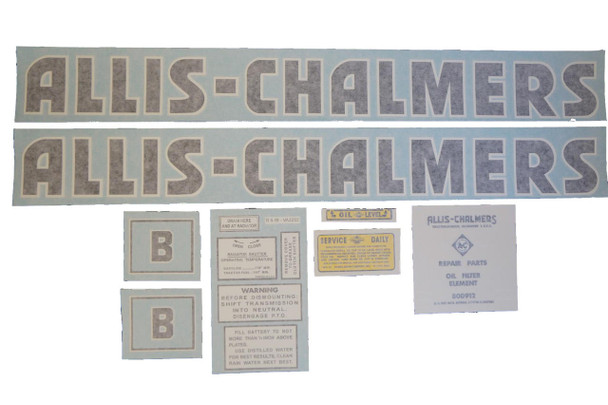 Allis-Chalmers Allis Chalmers B Vinyl Decal Set Even Letters (Black) - DJS111 