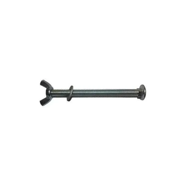 Allis-Chalmers tractor seat adjustment bolt with a long threaded shaft, a wing nut and washer at one end, and a rounded bolt head at the other.