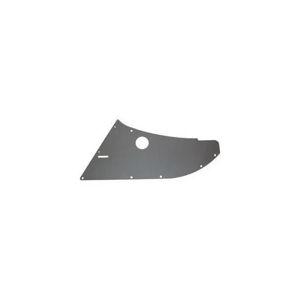 Gray metal left-hand side panel for an Allis-Chalmers D10 or D12 Series III farm tractor, with a large circular opening and several small mounting holes.