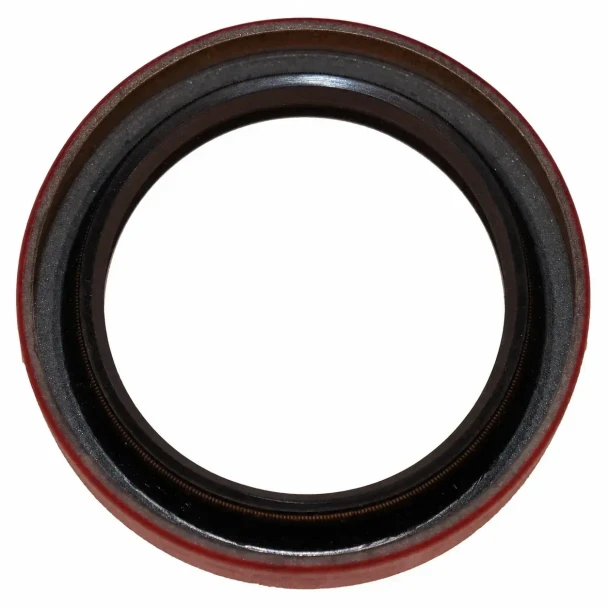 Allis-Chalmers Front Crankshaft Oil Seal for Allis-Chalmers G, Massey Harris Pony, close-up view of the sealing oil seal with a red outer ring and black inner ring.