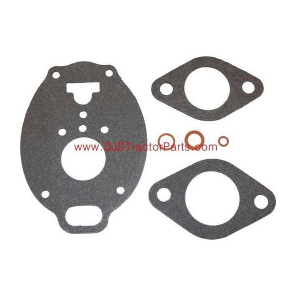 Allis-Chalmers Carburetor Gasket Kit for Big Bowl Marvel Schebler, includes gasket plates and small rubber seals for carburetor repair.
