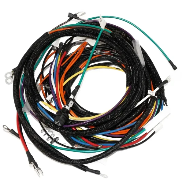 Allis-Chalmers Wiring Harness Kit for Allis-Chalmers D14, D15 Series I, coiled electrical wiring harness with multiple color-coded wires and connectors.