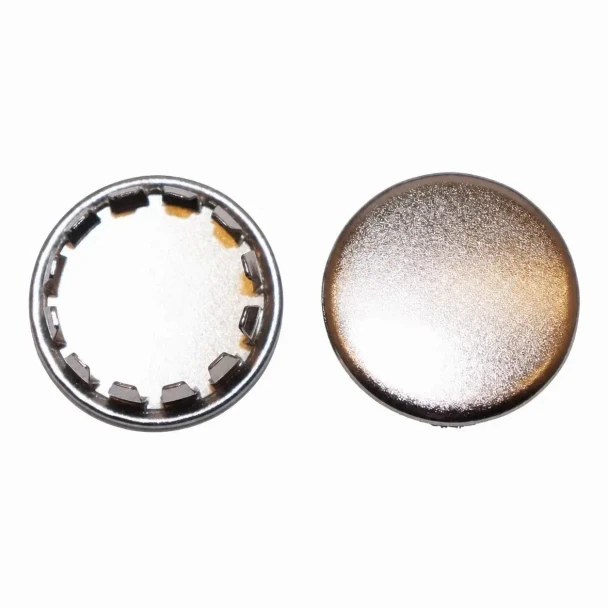 Allis-Chalmers 11/16 inch Snap-In Hole Plug Nickel Plated Allis Chalmers D Series, product image showing the plug's internal and external views.