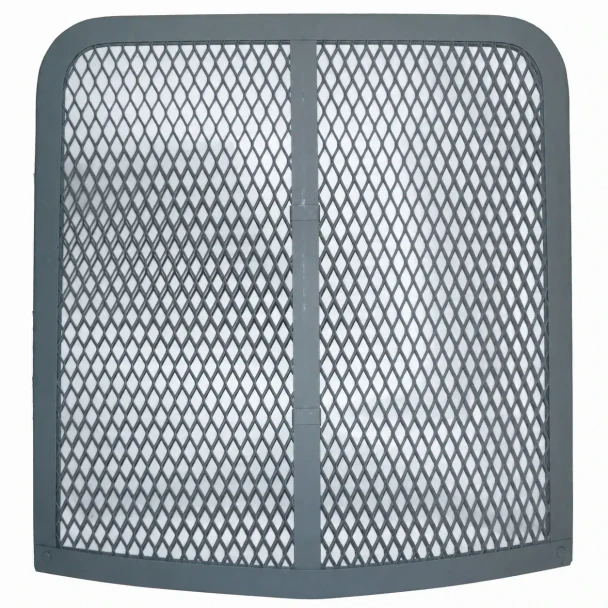 Allis-Chalmers Unstyled WC WF Grill Screen Radiator Guard, gray metal radiator grille with diamond mesh pattern and rounded corners.