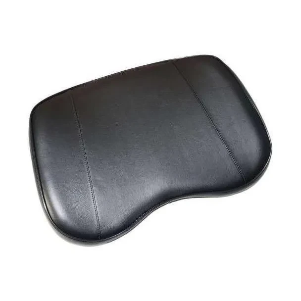 Black Allis-Chalmers tractor bottom seat cushion, YF142BLK, shown from above on a white background.