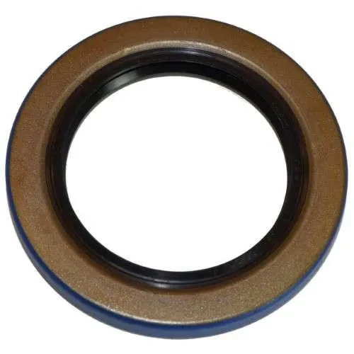 Circular clutch input shaft seal for Allis-Chalmers farm tractors, with a brown outer face, black inner sealing lip, and blue outer edge.