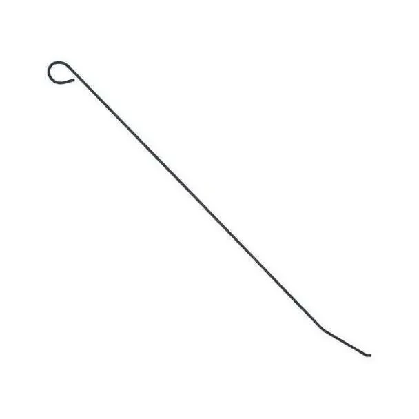 A simple black line drawing of a choke rod for Allis-Chalmers WD and WD45 farm tractors. The rod has a hook at one end.