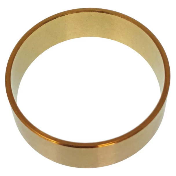 A close-up image of a gold-colored metal bushing, identified as a governor gear bushing for Allis-Chalmers farm tractors, specifically models B, C, CA, D10, D12, D14, D15.