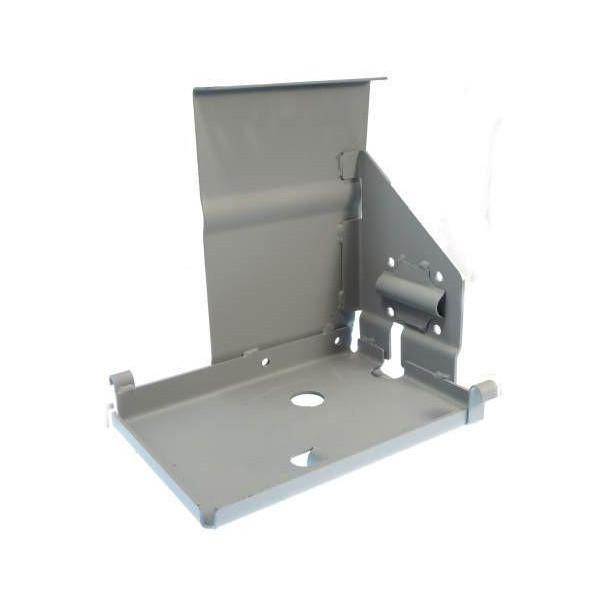 Allis-Chalmers D14 D15 Battery Tray, metal tray with mounting brackets and holes for electrical connections, designed for vintage farm tractor batteries.