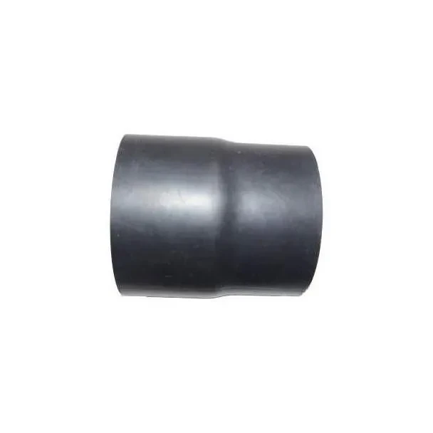 A black rubber hose connector or coupler, cylindrical in shape, used for attaching an air tube to a carburetor on Allis-Chalmers 190 and 190 XT farm tractors.