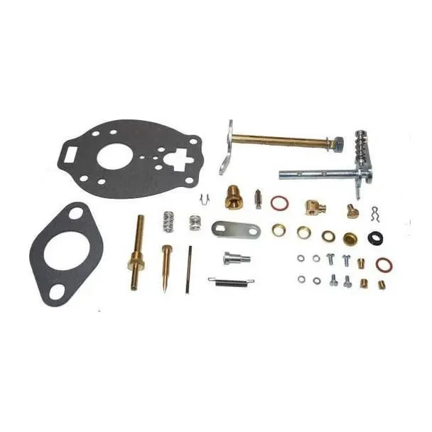 Allis-Chalmers Complete Carburetor Kit for Allis-Chalmers CA, various carburetor repair parts and components arranged on a white background.