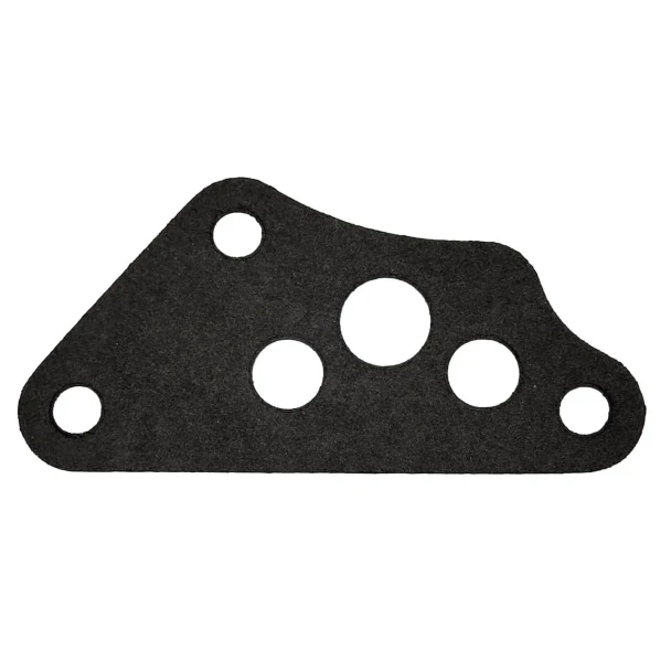 A black gasket with multiple holes, designed for Allis-Chalmers Power Director manifold on farm tractors, model 180 and 185.
